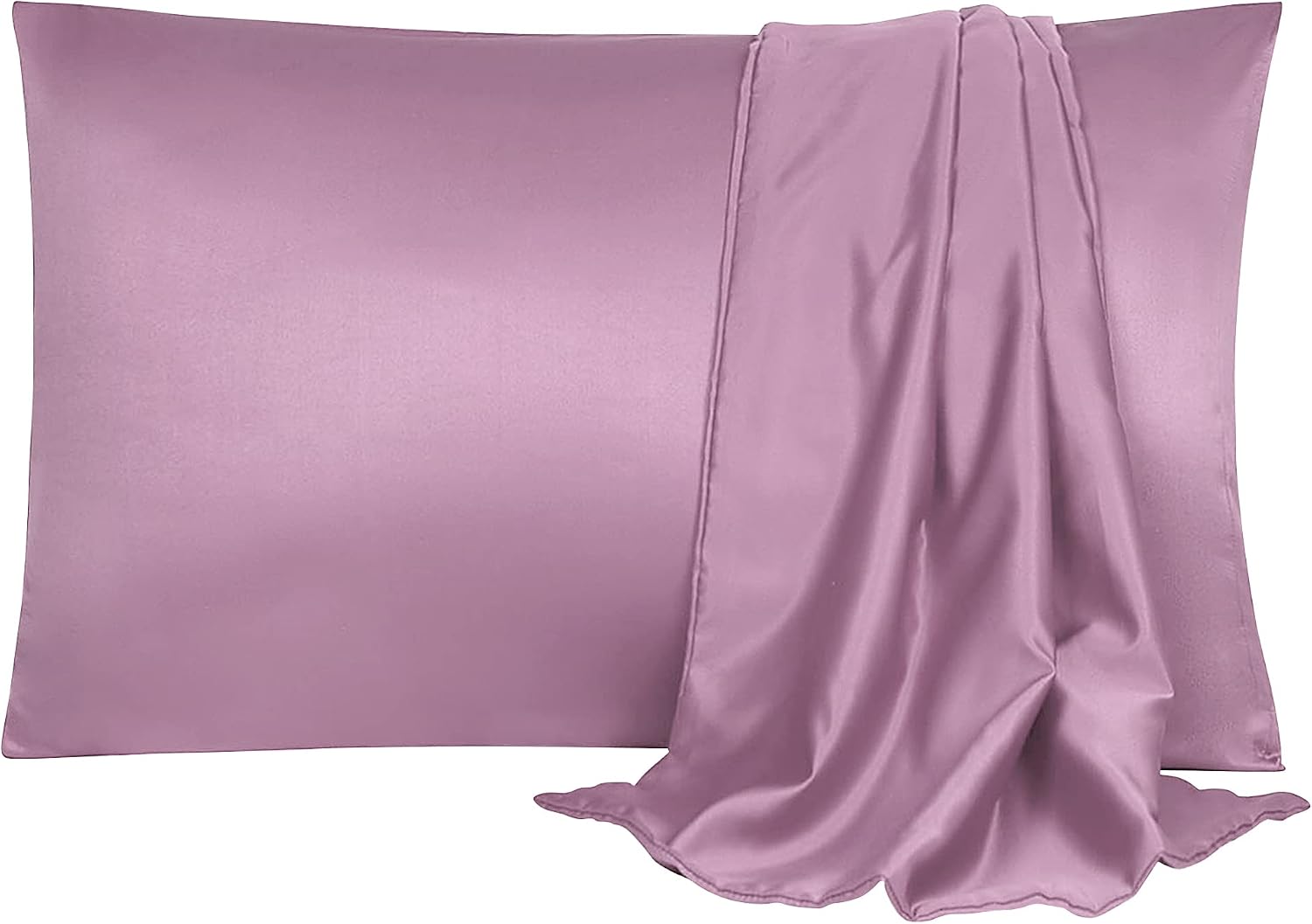 uxcell 2 Pack Silk Satin Pillowcase for Hair and Skin, Cool, Silky, Soft Breathable Pillow Cases Travel Size 14x20 Inch Sateen Pillowcase M…