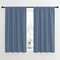 NICETOWN Kitchen Curtains, Short Blackout Curtains & Drapes, Small Window Rod Pocket Draperies for Bedroom (Stone Blue, 42 inches Wide x…