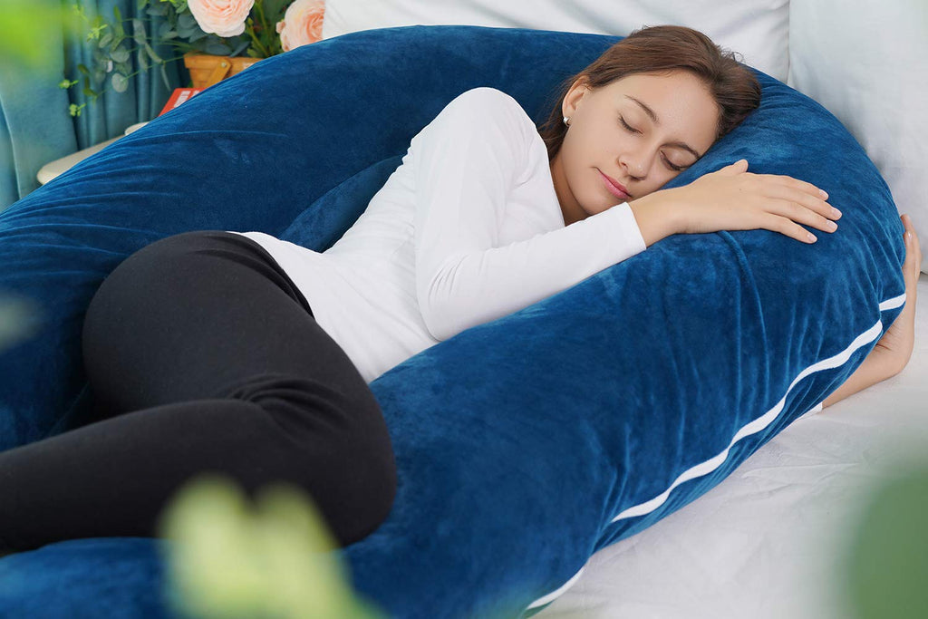 Meiz Pregnancy Pillow, Pregnancy Body Pillow, Pregnancy Pillows for Sleeping, 65" Maternity Body Pillow for Pregnant Women with Velvet Cove…