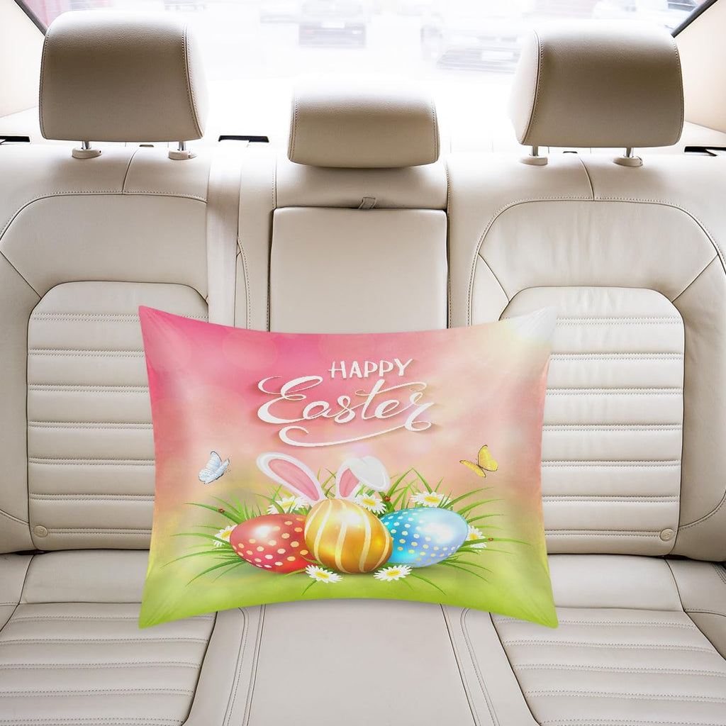 Happy Easter Satin Silk Pillowcase for Hair and Skin Pillow Cases Standard Size Soft Silk Pillow Case with Envelope Closure Print Satin…