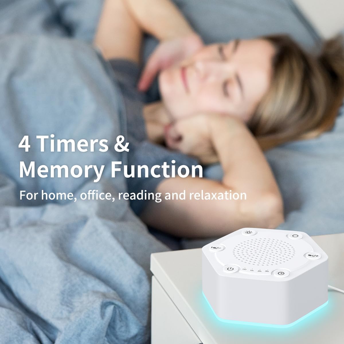 WowSleep White Noise Sound Machines with High Fidelity 30 Unique Non-Looping Soothing Sounds 12 Colors Night Light 4 Timers 10-Level Bright…