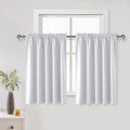 DWCN White Room Darkening Curtains for Kitchen/Bedroom, 60 x 36 inches Long - Energy Saving Window Drapes for Nursery with Rod Pocket…