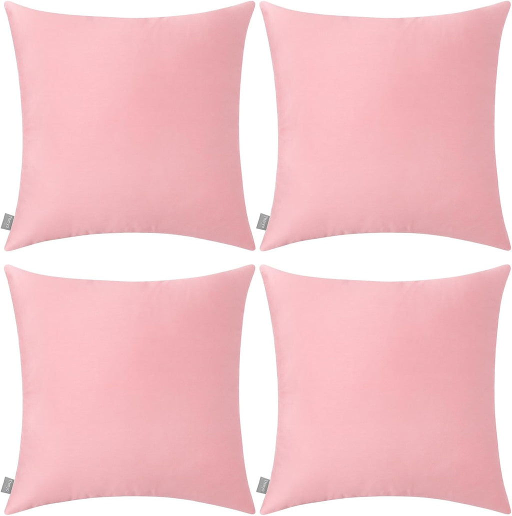 Thmyo 4-Pack 100% Cotton Comfortable Solid Decorative Throw Pillow Case, Thmyo Square Cushion Cover Pillowcase Sublimation Blank Pillow Cove…