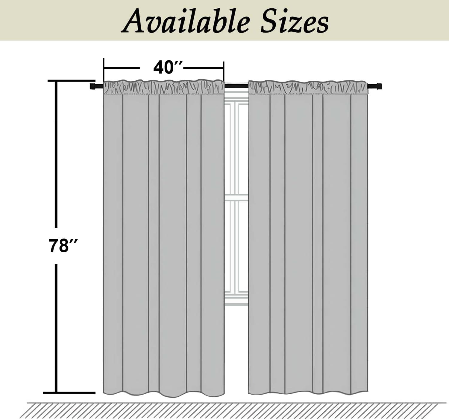 Simplebrand Ava Stone Blackout Curtains for Bedroom, 78 Inch Length, 2 Panels Set, Privacy Thermal Insulated Rod Pocket Window Curtains for…
