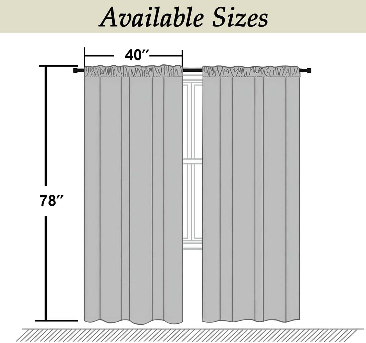 Simplebrand Ava Light Grey Blackout Curtains for Bedroom, 78 Inch Length, 2 Panels Set, Privacy Thermal Insulated Rod Pocket Window Curtain…