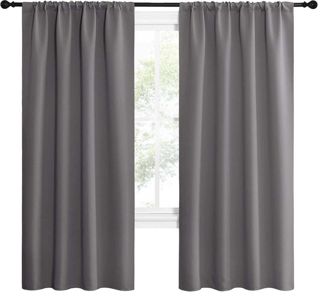 NICETOWN Blackout Curtains 72 for Office - 3 Pass Microfiber Noise Reducing Thermal Insulated Solid Rod Pocket Blackout Window…