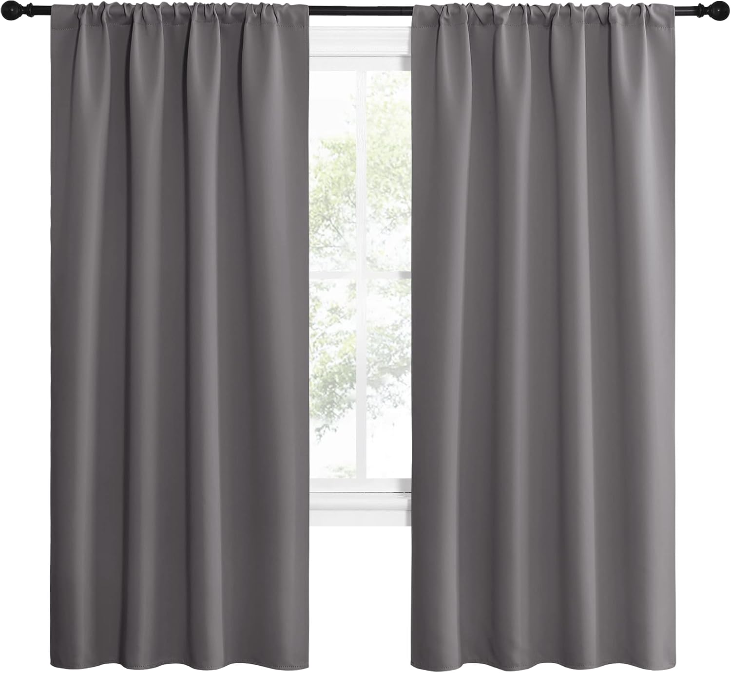 NICETOWN Blackout Curtains 72 for Office - 3 Pass Microfiber Noise Reducing Thermal Insulated Solid Rod Pocket Blackout Window…