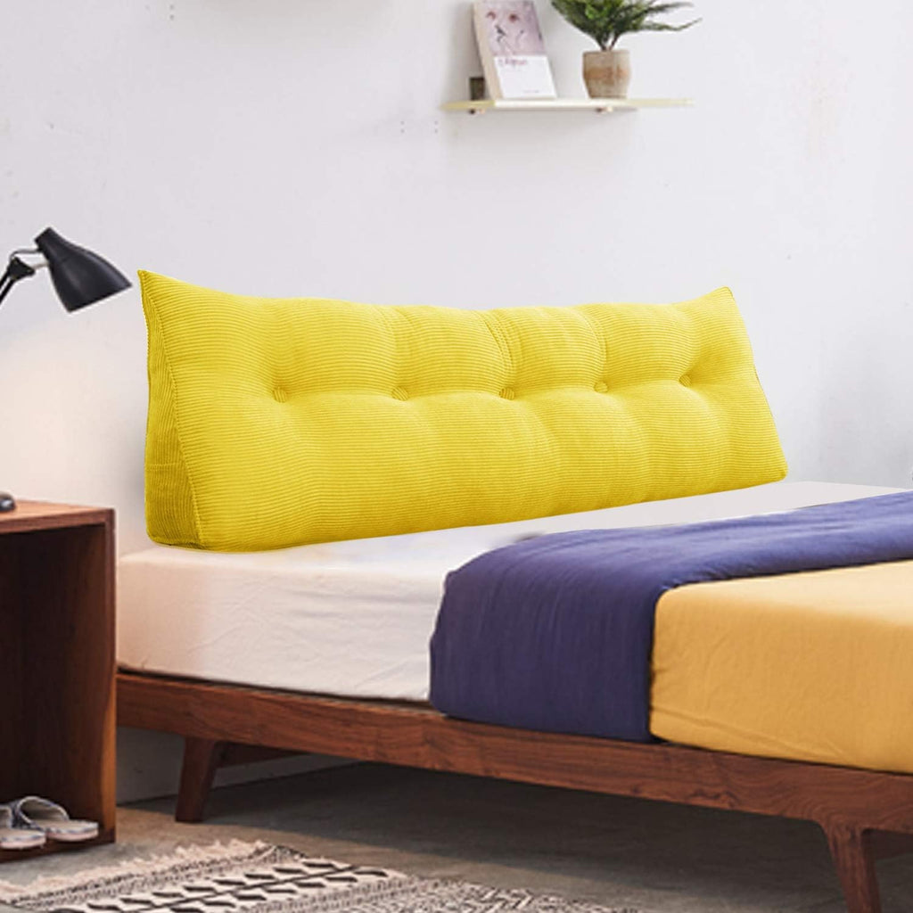 Daneey Headboard Pillow Queen, Triangular Wedge Headboard Pillow with Soft Corduroy Fabric, Wedge Bed Backrest Pillow for Sitting Up, Readi…
