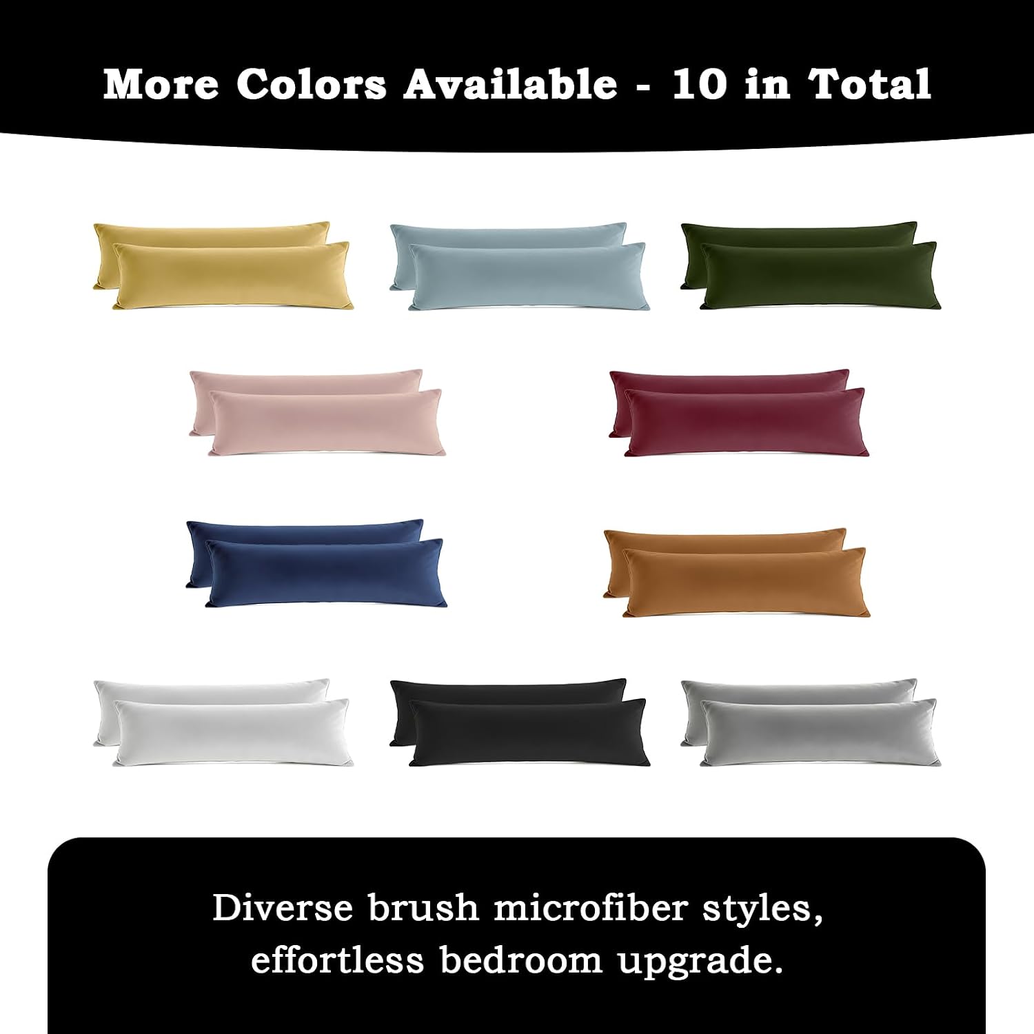 QJFabricCO Q&J Fabric Co. Body Pillow Pillowcase Set of 2, Brushed Microfiber 20x54 Pillow Cases, Soft, Wrinkle-Free, Fade-Resistant, Pillow…