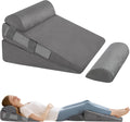 Wgakced 4Pcs Wedge Pillow Set for After Surgery, Acid Reflux Relief, Adjustable Bed Wedge Pillows for Sleeping, Anti Snore, Memory Foam Trian…