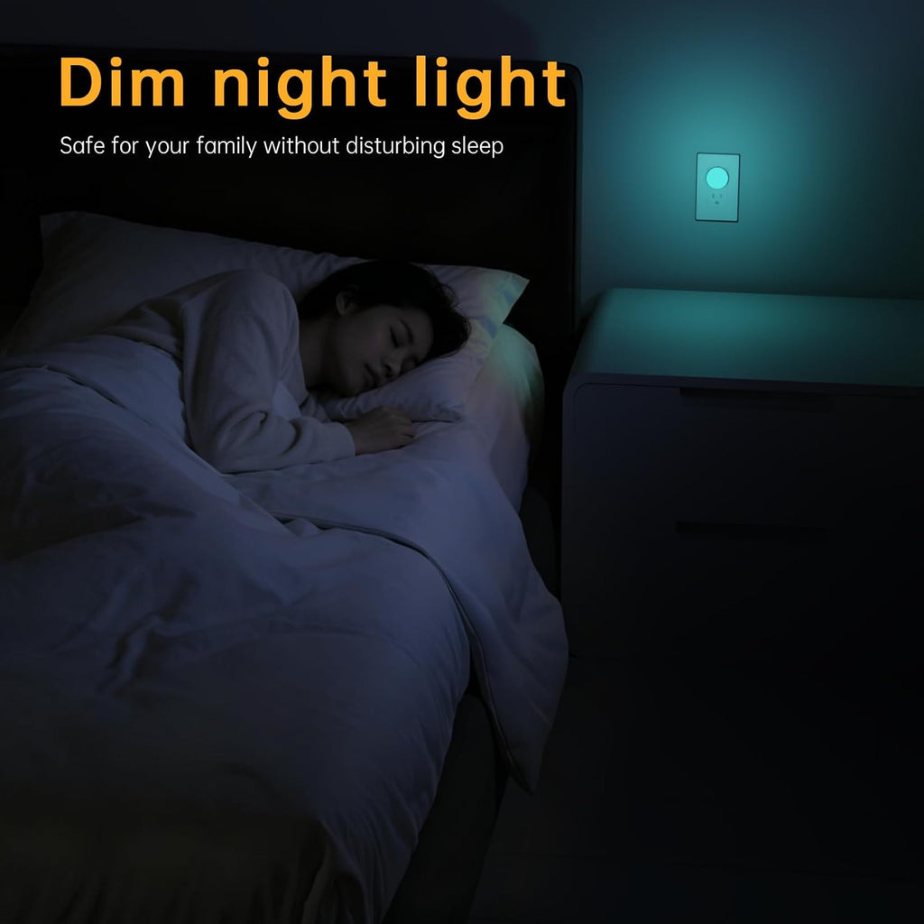 Plug in Night Light 12 Pack, Mni Night Lights with 4-Color Changing, Dusk to Dawn, 3 Brightness Levels, Ideal Dimmable Nightlight for…