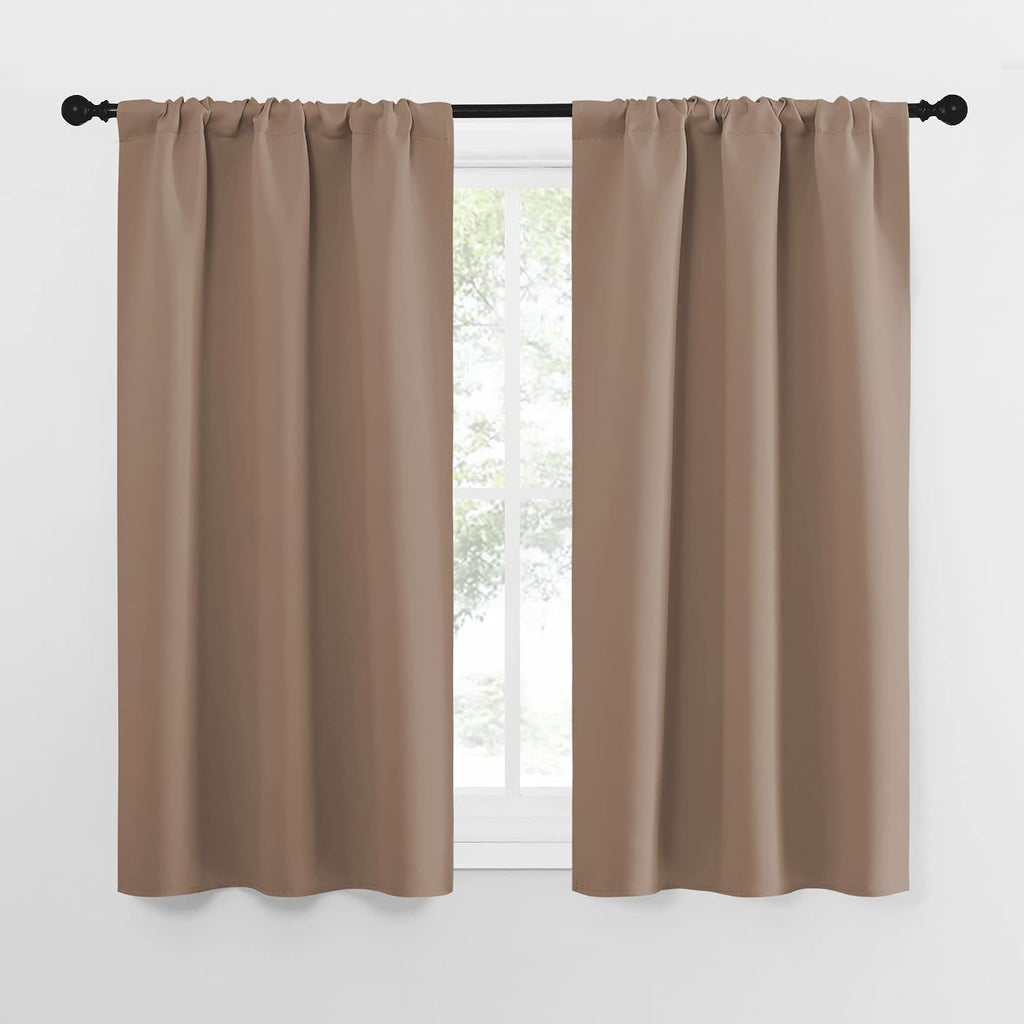 NICETOWN Kitchen Window Blackout Curtains - Window Treatment Thermal Insulated Rod Pocket Small Blackout Draperies/Drapes for…