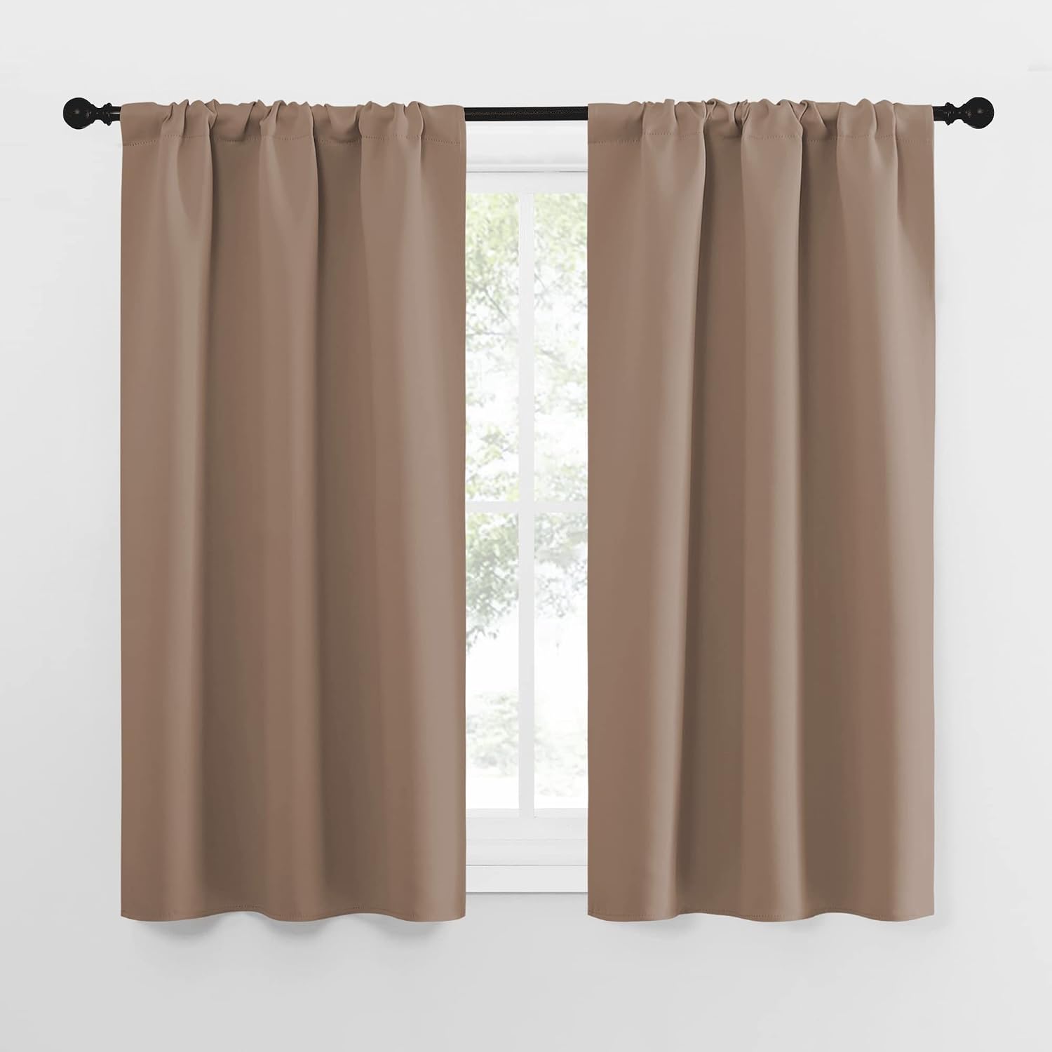 NICETOWN Kitchen Window Blackout Curtains - Window Treatment Thermal Insulated Rod Pocket Small Blackout Draperies/Drapes for…
