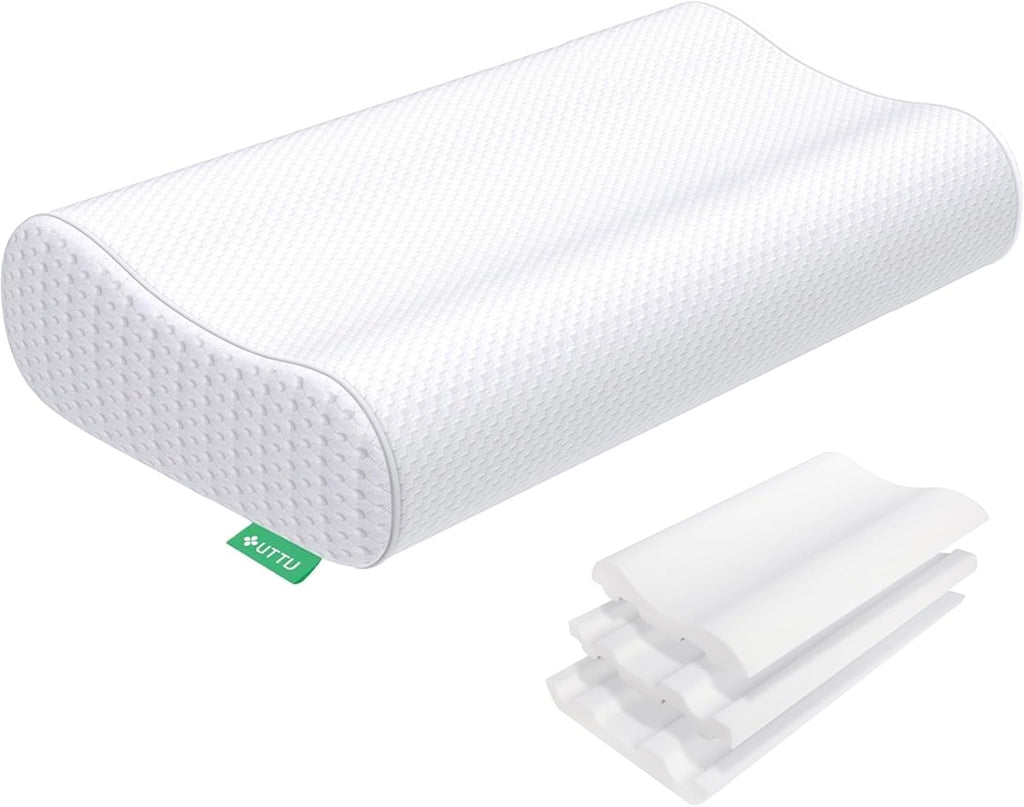 Uttu Cervical Pillow for Neck, Memory Foam Neck Pillow for Sleeping, Adjustable Orthopedic Sandwich Pillow, Contour Cooling for Side Back…