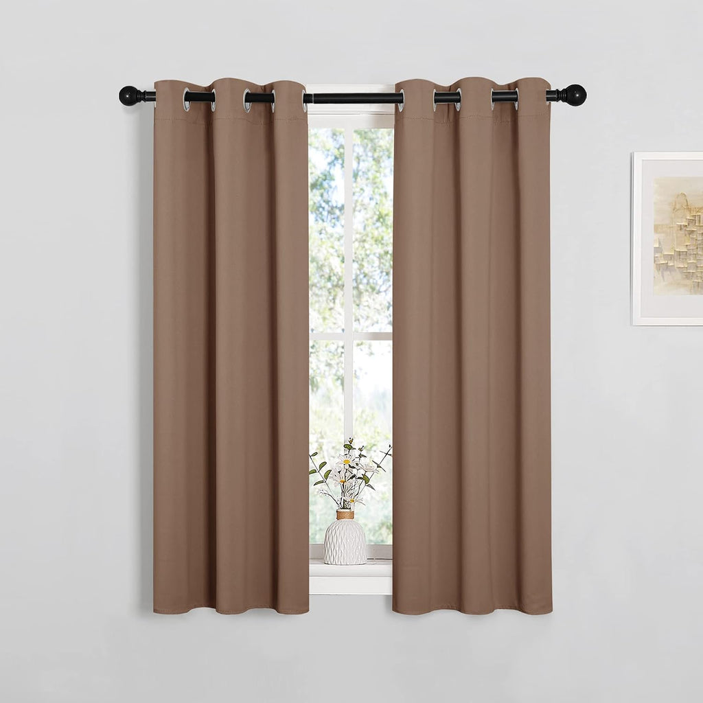 NICETOWN Blackout Window Curtains and Drapes for Kitchen, Window Treatment Thermal Insulated Solid Grommet Blackout Drapery Panels (Set…