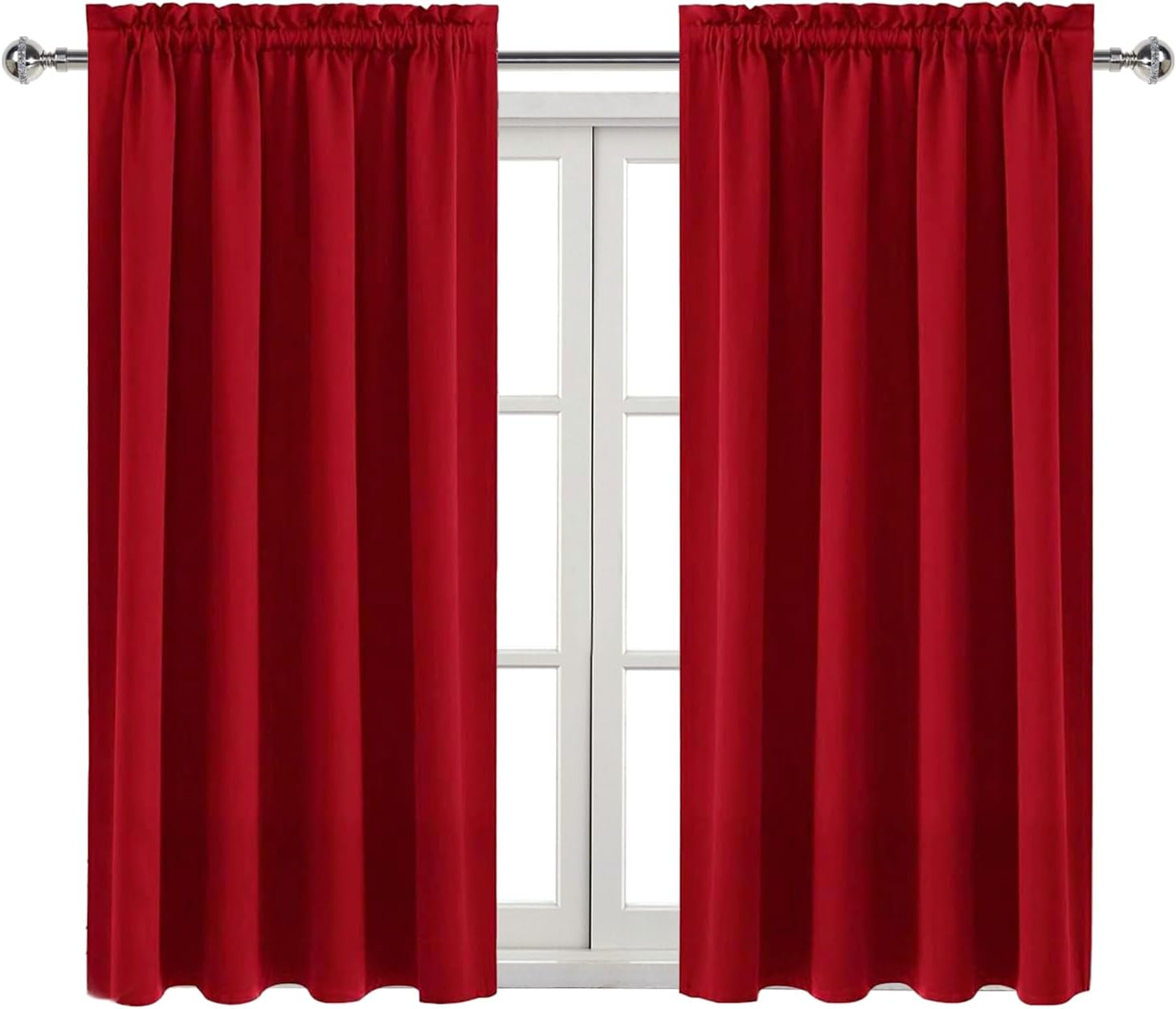 Dwcn Christmas Blackout Curtains Thermal Insulated Energy Saving Bedroom and Kitchen Curtains Window Treatments, W 38 x L 45 Inch, Set of 2…