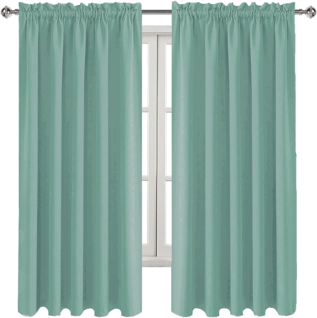 DWCN Blackout Curtains for Living Room Thermal Insulated, Energy Saving & Noise Reducing Bedroom Curtains, Sage Green, W 60x L 63 Inch…