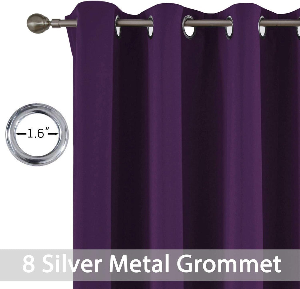 Yakamok Grommet Room Darkening Soft Thermal Insulated Blackout Curtains Window Panels for Bedroom, Width 52 Inch by Length 63 Inch…