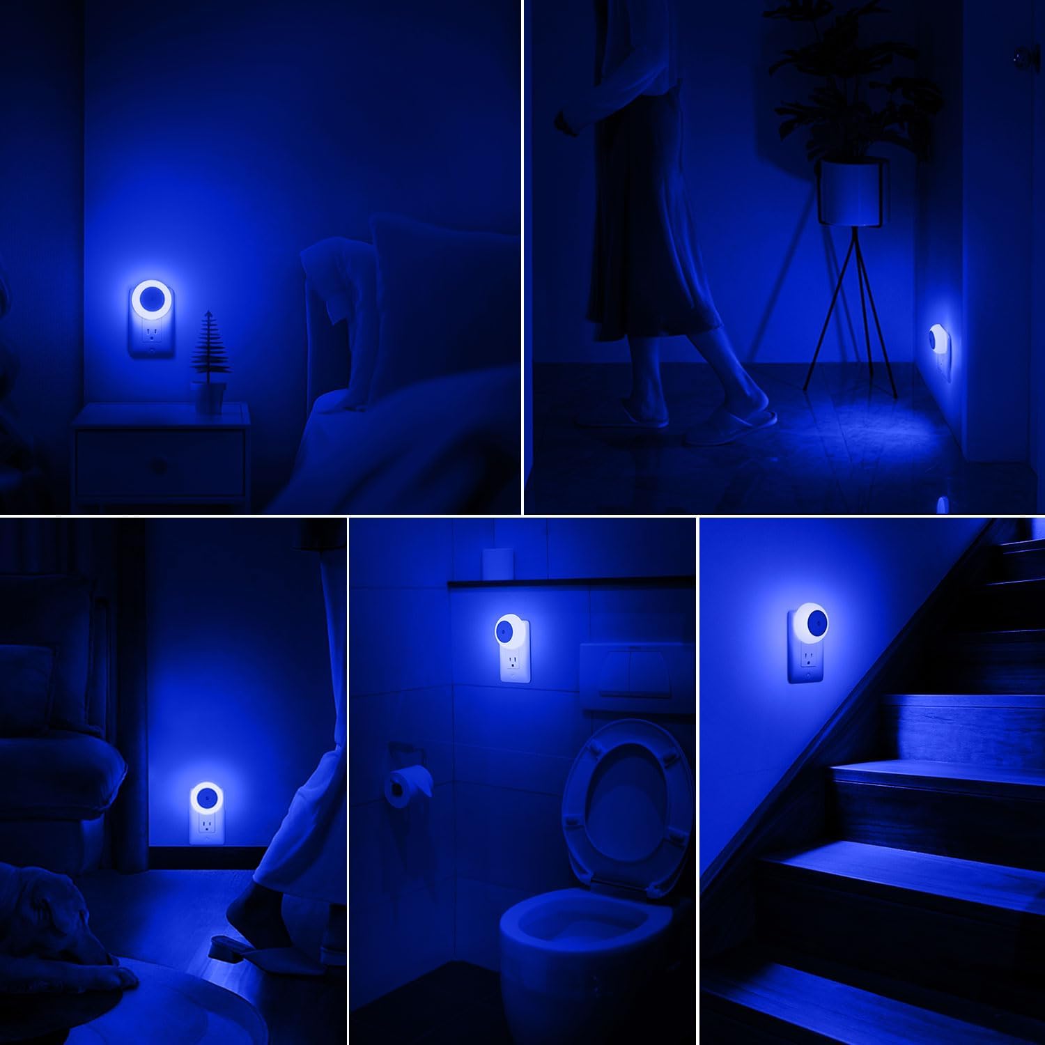 fesnne Night Light, Night Lights Plug into Wall, Dusk to Dawn Sensor, Blue Led Night Light 0.5W, 2 Pack Nightlight for Adults, Bedroom…