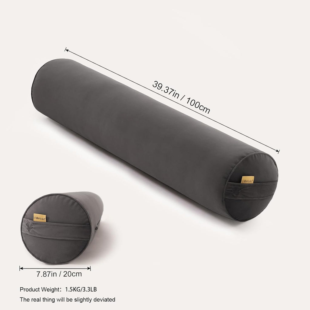 Body Pillow for Adults, Long Round Pillow, Big Cylindrical Pillow, Large Full Bolster Pillows for Side Sleepers (Steel Gray, 39.37"*7.87")