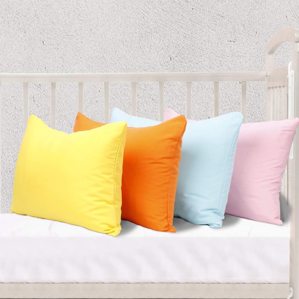 Ntbay 2 Pack Toddler Pillows with Pillowcases, Soft Cotton Down Alternative 13x18 Travel Pillow with Microfiber Zippered Pillowcases for Sl…