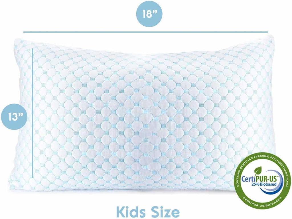 Nestl Cooling Kids Pillow for Sleeping 1 Pack, Luxury Shredded Memory Foam Pillows Kids Size, Adjustable Cold Gel Pillows for Hot…