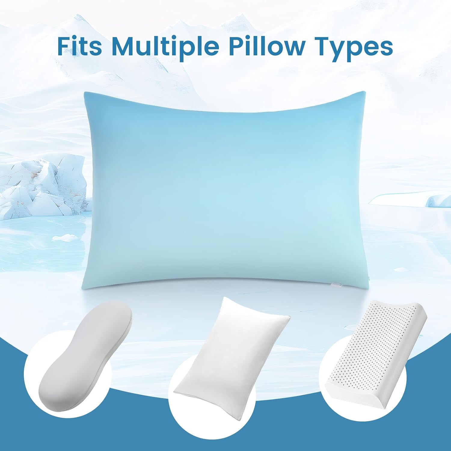 Luxear Cooling Pillow Cases, 2 Pack Arc-Chill Q-max>0.5 Gradient Cool Pillowcases for Hair Skin Hot Sleepers, Silky Soft, Machine Washable…