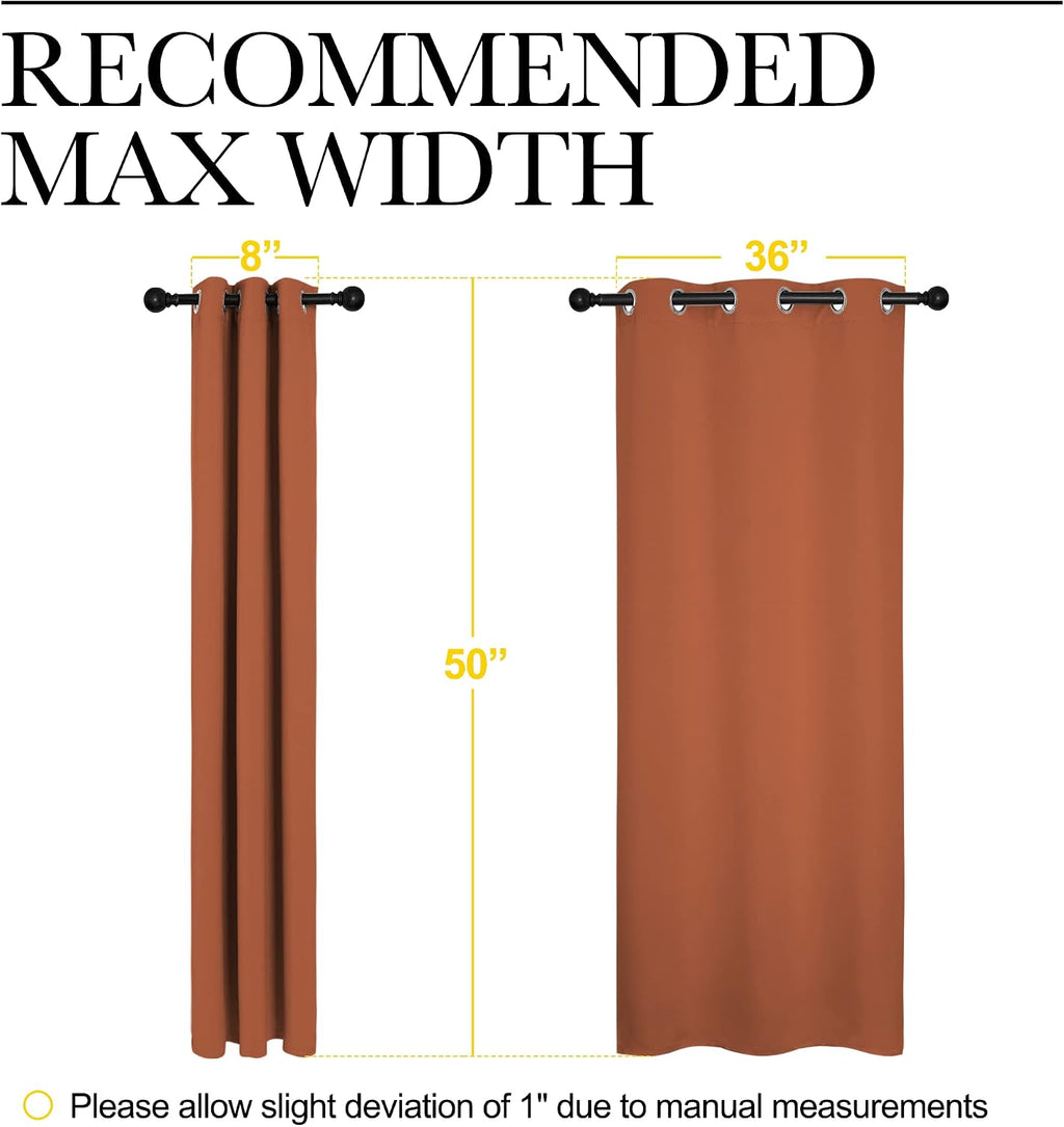 NICETOWN Bedroom Curtains 50 inches Long, Privacy and Thermal Insulated Blackout Drapes for Windows (Burnt Orange, 1 Pair, 42 x 50 inches)