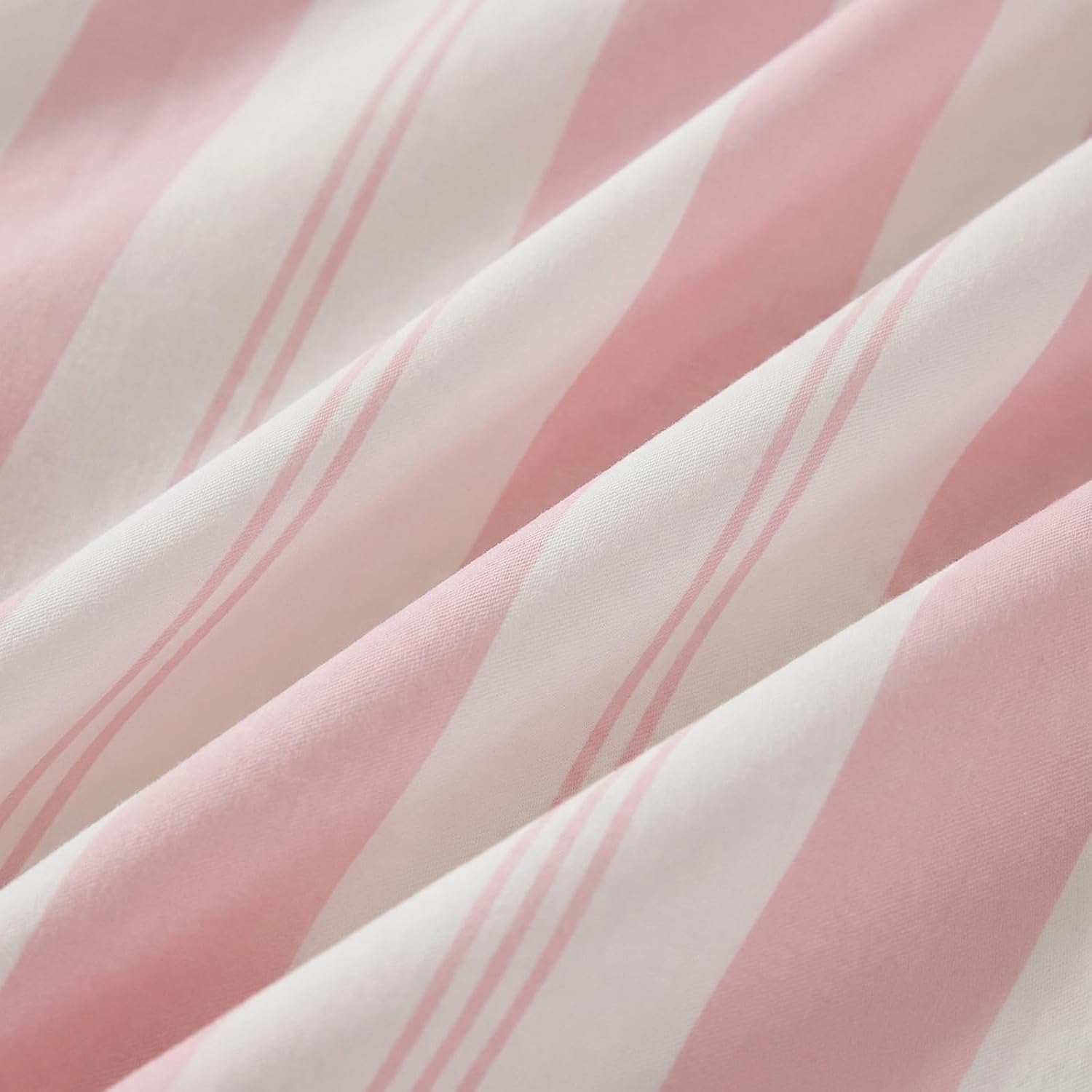 Merryword Pink Striped Pillowcases, 100% Cotton Pillow Cases, Standard Size Pillowcases, Luxury Linen Like Pillowcase, Soft Breathable Stri…