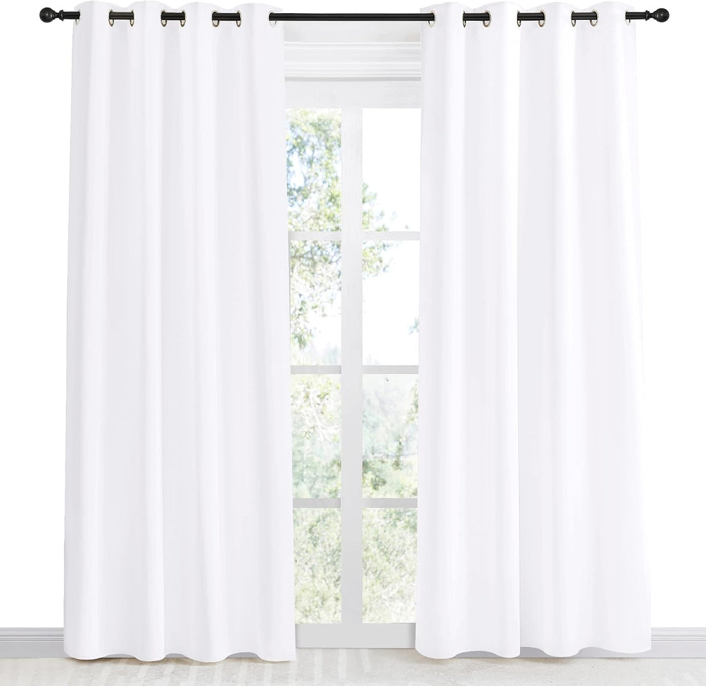 NICETOWN Room Darkening Window Treatment Curtain, Pure White, Single Panel, 55 by 86, Energy Smart Thermal Insulated Block Out Sunlight…