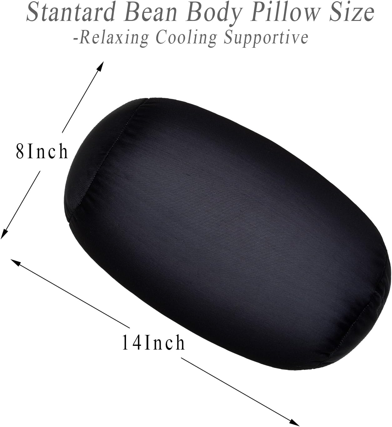 Microbead Neck Body Pillow Tube Microbead Bolster Bean Smooth Cool Pillow Neck Cervical Roll Pillow for Sleeping 7 x 12Inch Throw Travel…