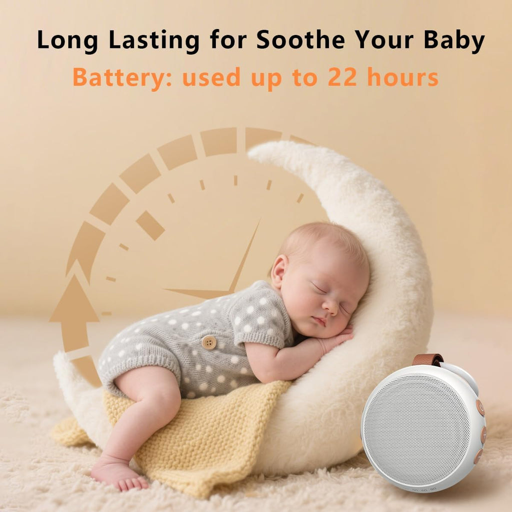 Portable Sound Machine Baby White Noise Machine Travel Noise Machine with 30 Soothing Sounds for Newborn Kids Adults Battery Sleep Brown…