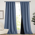 Nicetown 100% Light Blocking Curtains, Sound Proof Drapes with Black Backing, Thermal Insulated Full Light Blocking Panels for Patio Slidin…