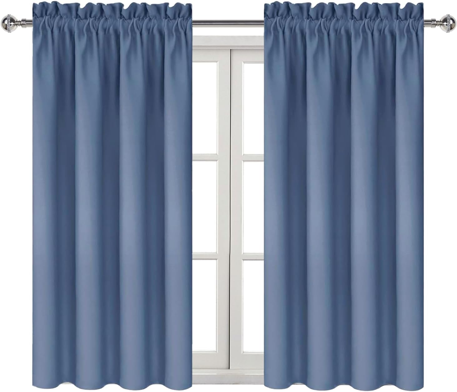 DWCN Blackout Curtains – Thermal Insulated, Energy Saving & Noise Reducing Bedroom and Living Room Curtains, Dusty Blue, W 38x L 54 Inch…