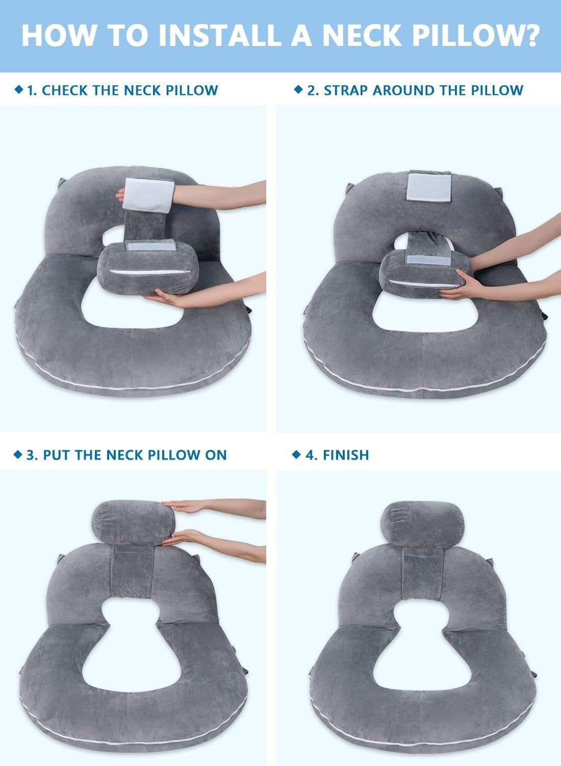 Insen Reading Pillow, Back Pillow for Sitting in Bed for Reading, Nurse & Relax, Reading Pillow for Adults, Moms & Kids, Sit Up Pillow for…