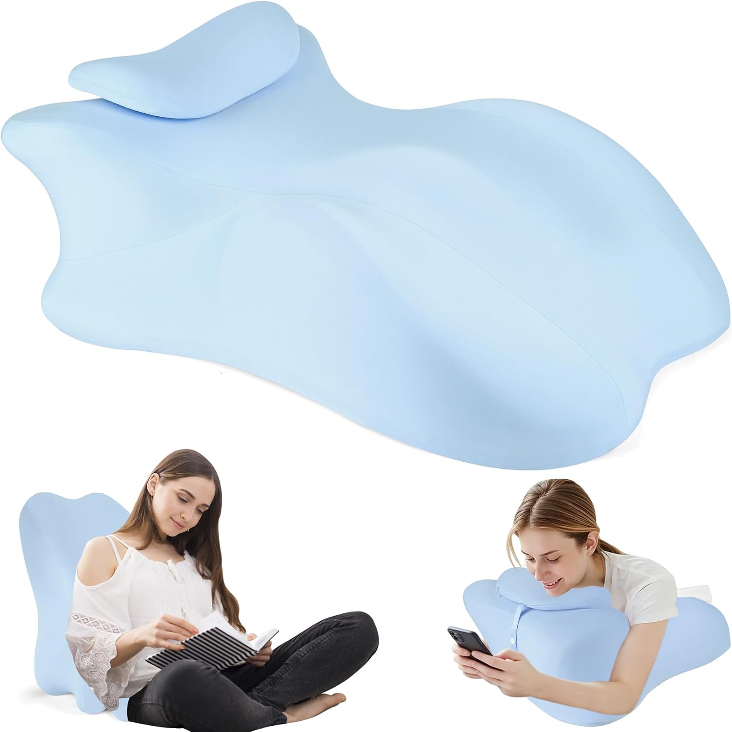 Myfamirea Memory Foam Ergonomic Wedge Pillow for Adults, Prone Pillow for Bed Sleeping, Reading, Memory Foam Ergonomic Cushion for Back Sup…