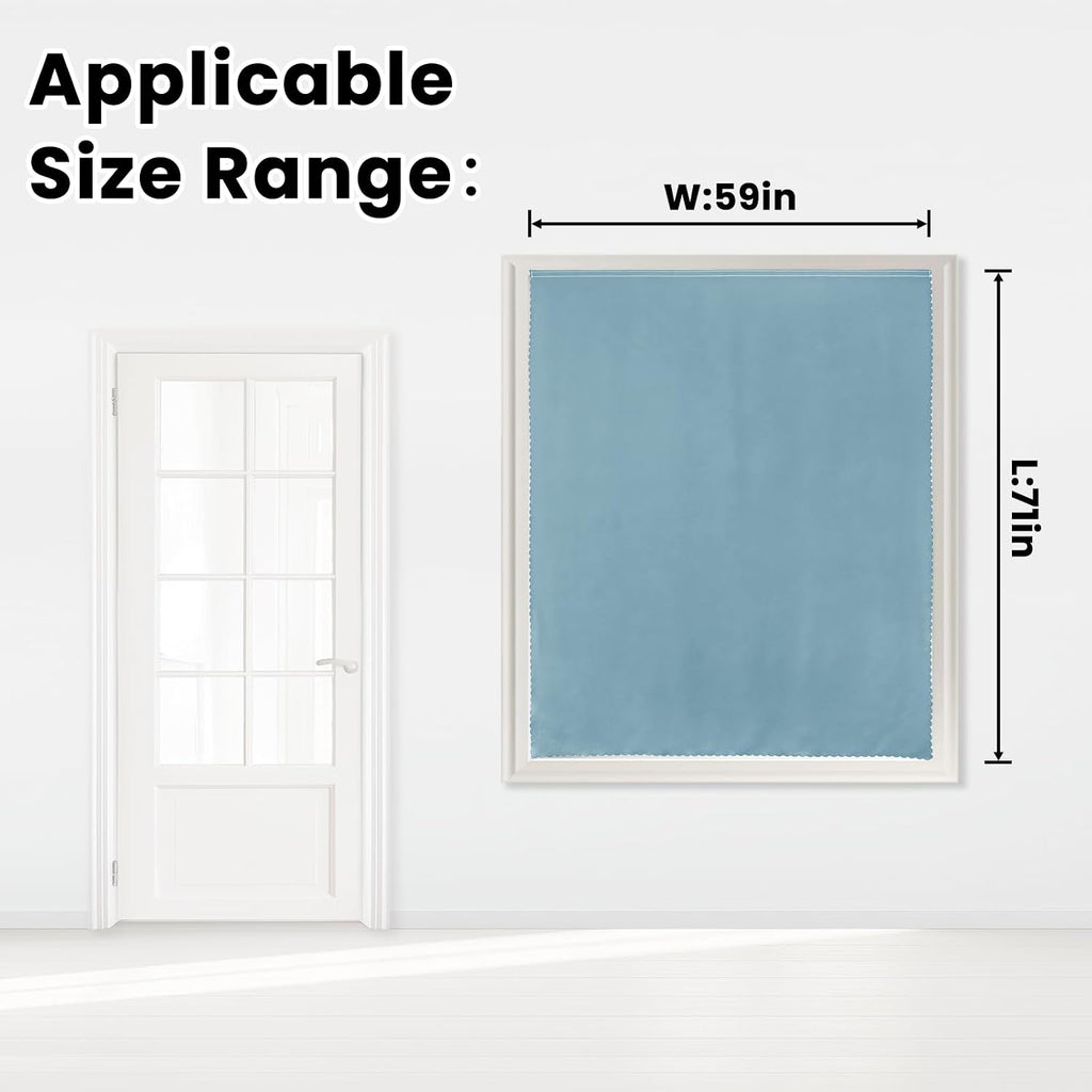 Self Adhesive Curtains, Black Out Shade for Window, Blackout Fabric Temporary Window Coverings Easy to Hang Curtains No Rod Needed, Use…