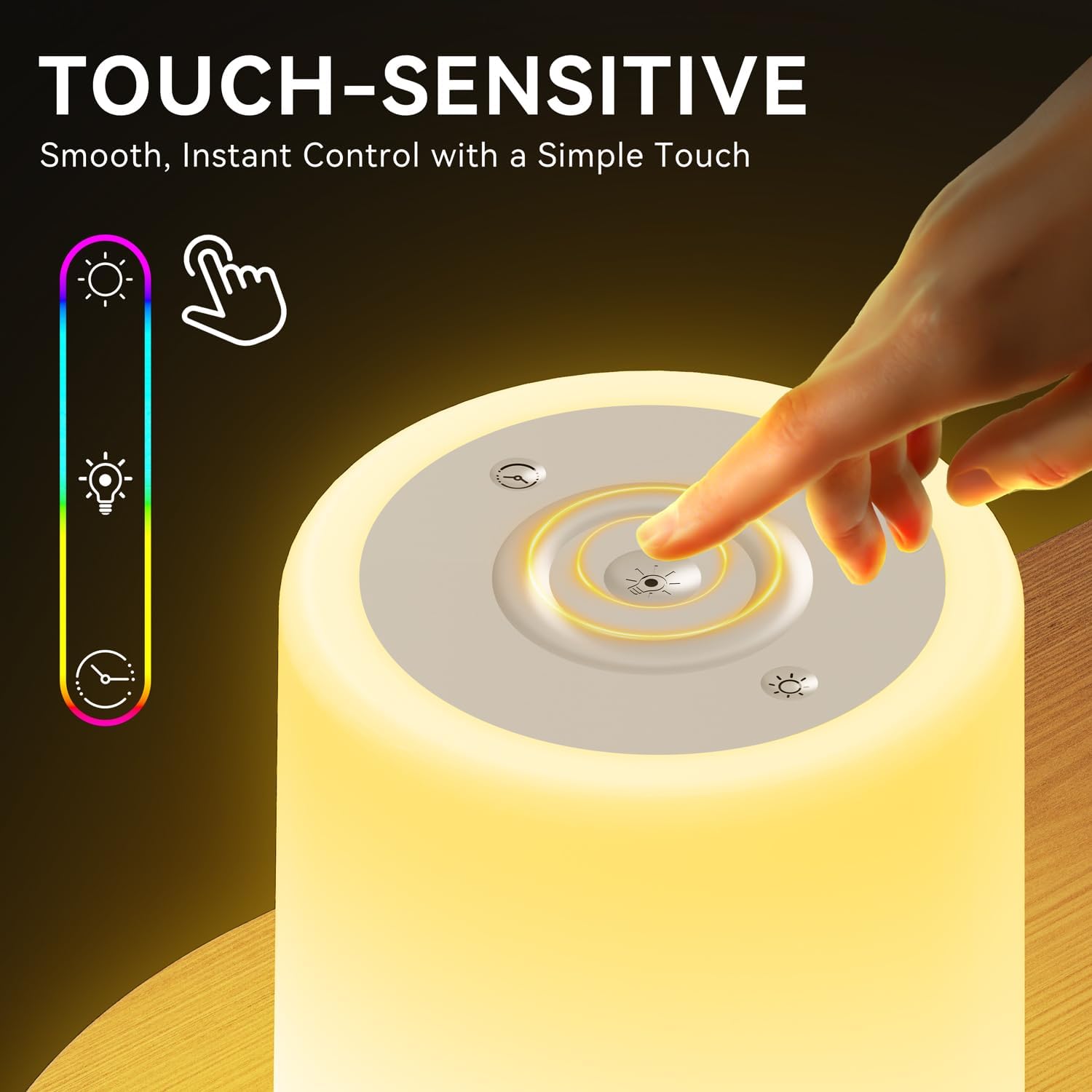 Auxmir Nursery Night Light for Baby, Rechargeable Touch Lamp for Breastfeeding & Diaper Changes, 256 RGB Colors 5 Brightness Levels, 1/2/3H…