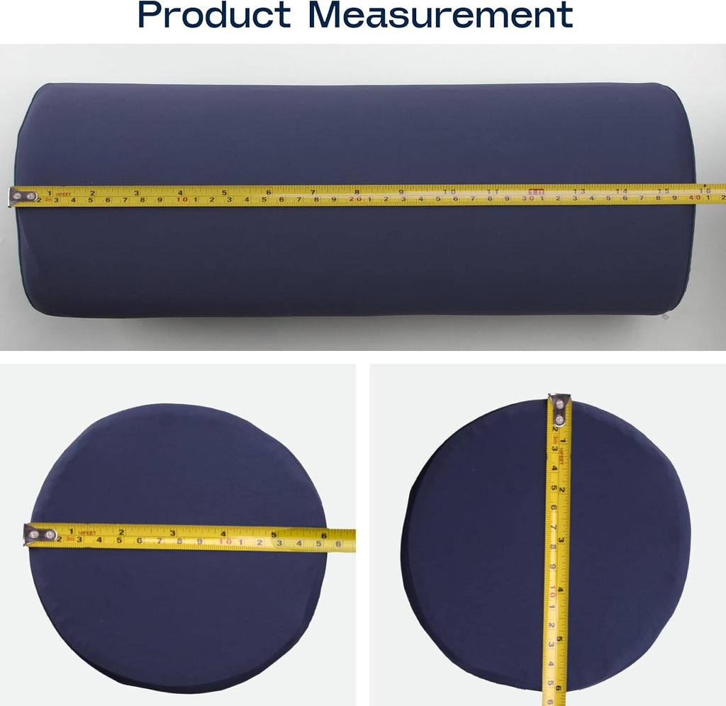 Forcanby Neck Roll Pillow for Neck - Memory Foam Neck Support Pillow for Bed | Round Neck Pillow for Sleeping, 15.7 * 6 * 6inch ((Navy-Blue…