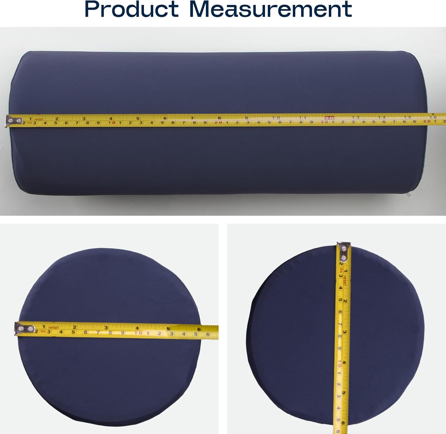 Forcanby Neck Roll Pillow for Neck - Memory Foam Neck Support Pillow for Bed | Round Neck Pillow for Sleeping, 15.7 * 6 * 6inch ((Navy-Blue…