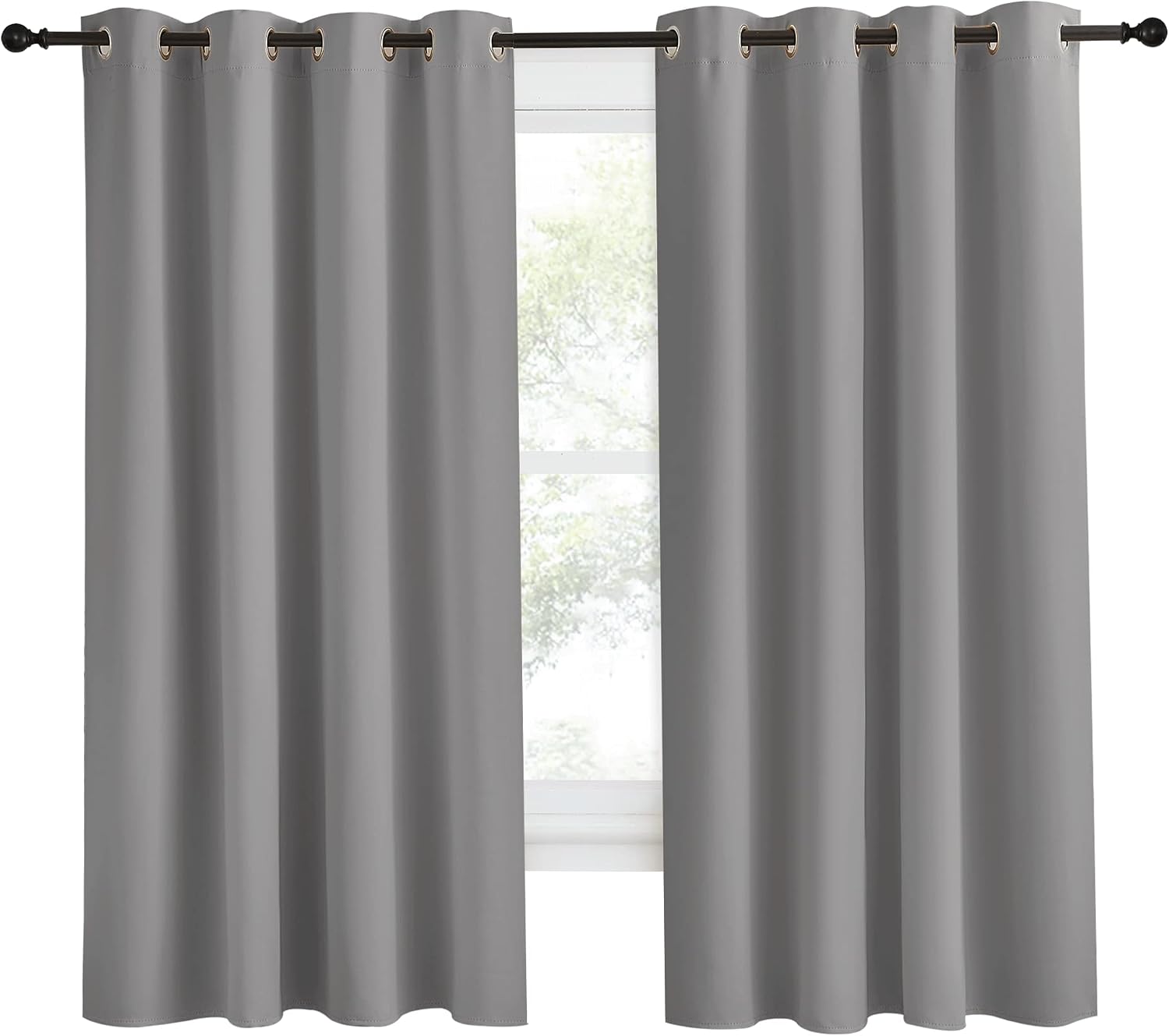 NICETOWN Blackout Curtain & Drape 68 inch Length, 55 inch Wide, Sold by 1 Panel, Silver Grey Color, Noise Reducing Drapery for Living…
