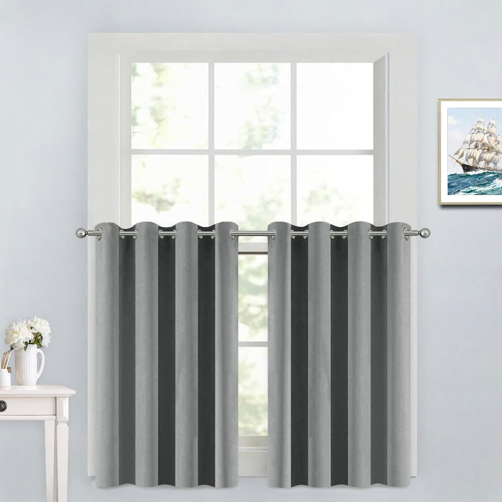 Yakamok 36 Inch Curtains Blackout Window Curtains for Kitchen, Grommet Room Darkening Thermal Insulated Sunlight Block Drapes for Living…