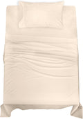 Royalelinens ROYALE LINENS 100% Organic Cotton Twin Sheet Set - Percale Weave - 3 Pieces Set - 1 Flat, 1 Deep Pocket Fitted Sheet and 1 Pil…