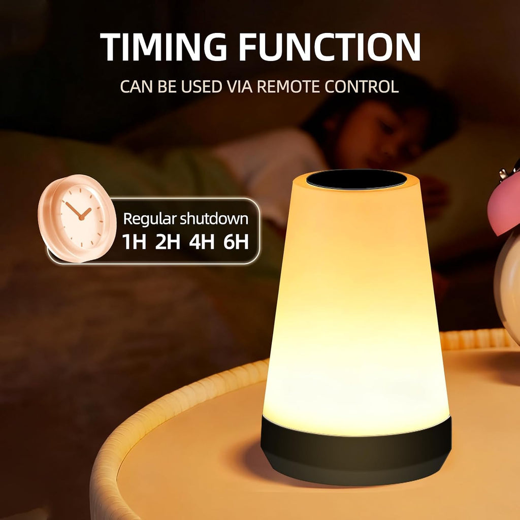 Night Light, Dimmable Touch Lamp and Remote Control, 13 RGB Colors & 5 Brightness, Rechargeable Bedside Table Lamp for Baby Kids Nursery…