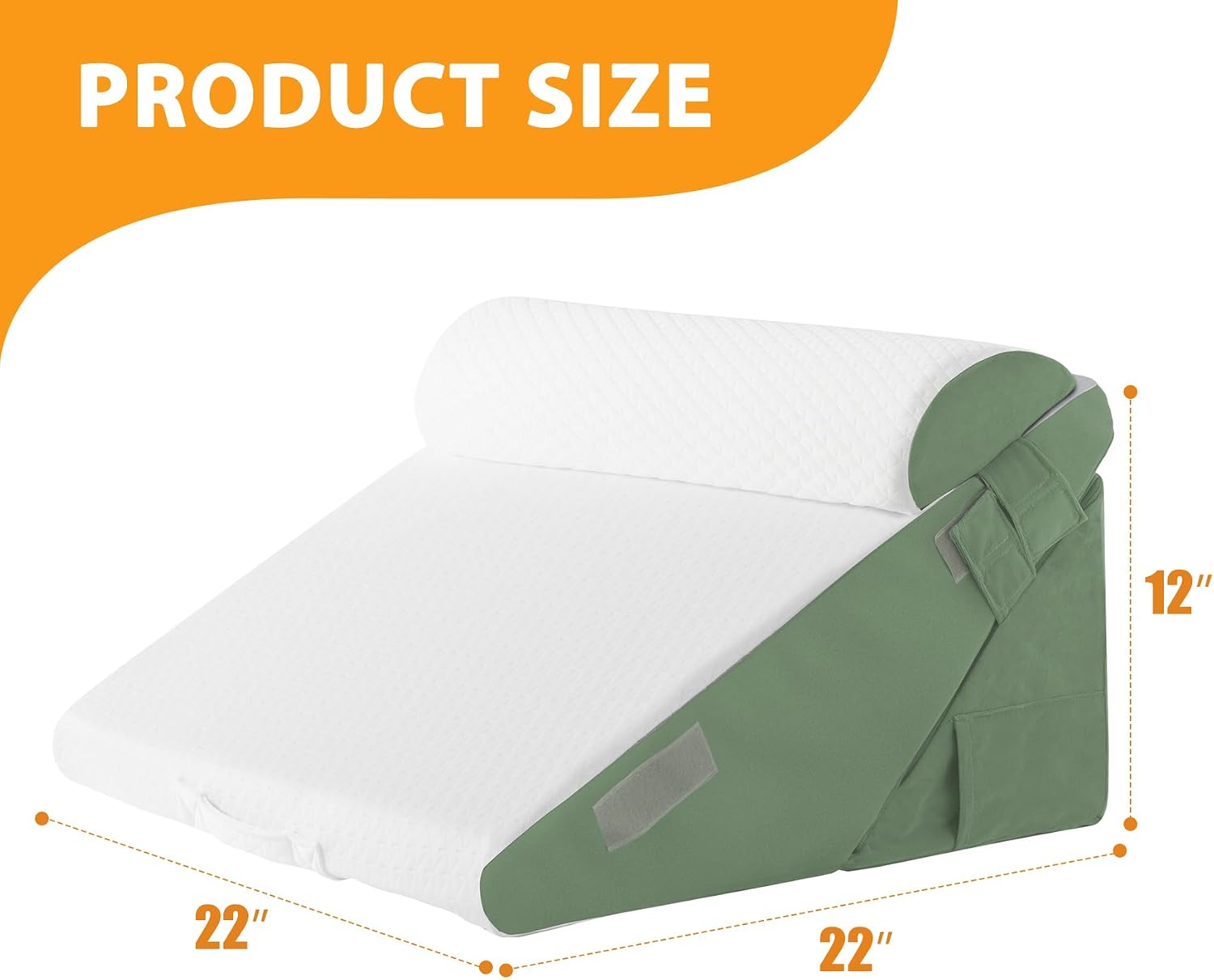 Ruqmuis 3PCS Wedge Pillow Set for After Surgery, Adjustable 9&12 Inch Bed Wedge Pillow for Sleeping, Incline Pillow Wedge for Headboard, Po…