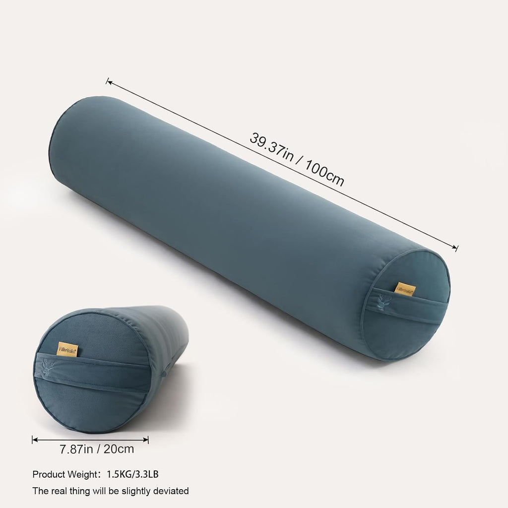 Body Pillow for Adults, Long Round Pillow, Big Cylindrical Pillow, Large Full Bolster Pillows for Side Sleepers (Slate Blue, 39.37"*7.87")