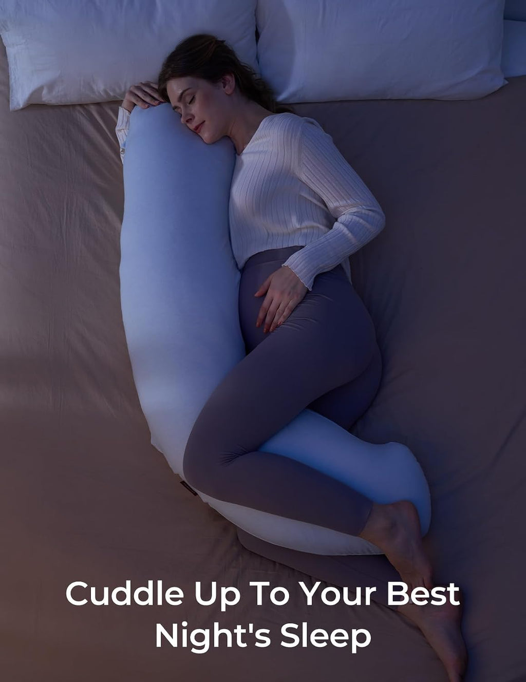 Momcozy Pregnancy Pillows for Side Sleeping, J Shaped Maternity Body Pillow for Pregnancy, Soft Pregnancy Pillow for Head Neck Belly Suppor…