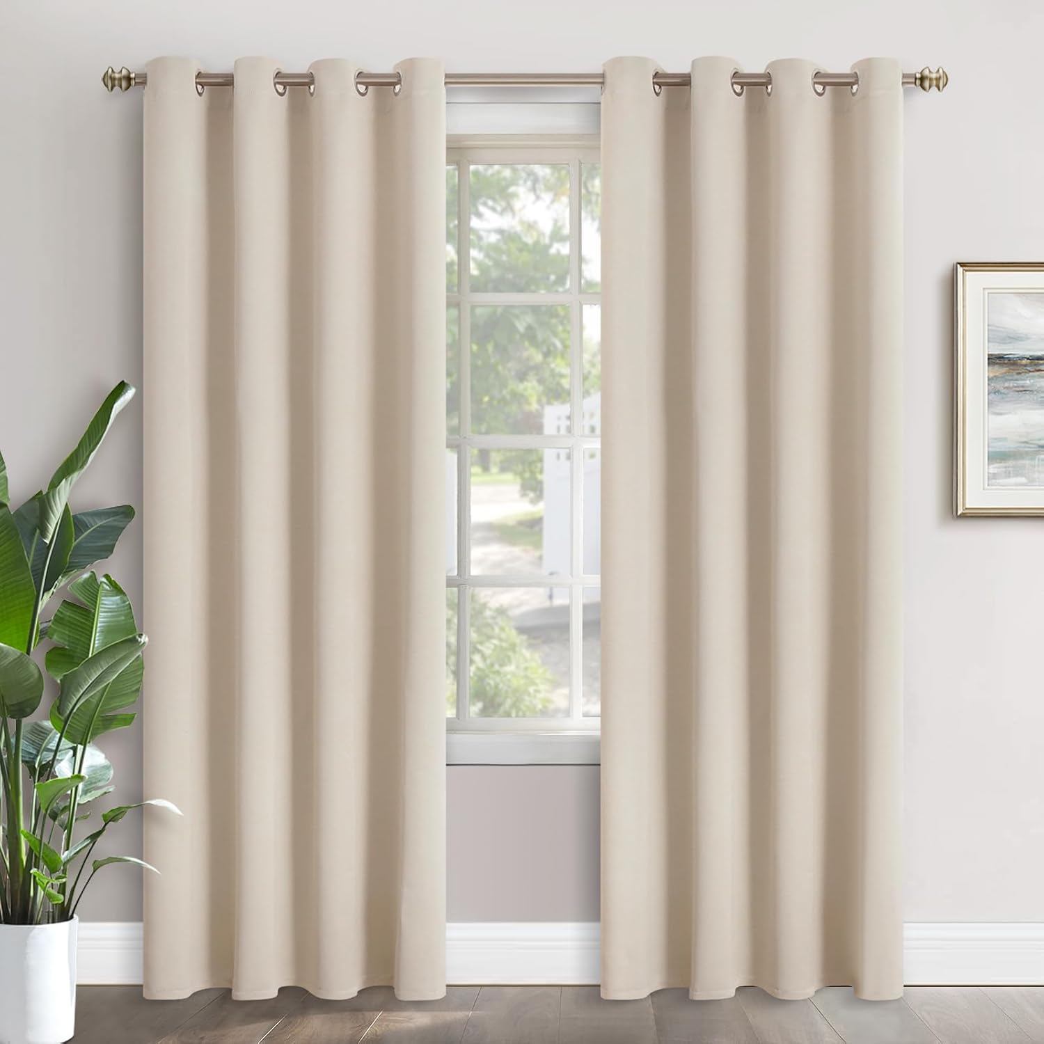 YoungsTex Blackout Curtains for Bedroom 90 Inches Length - Grommmet Room Darkening Thermal Insulated Window Drapes for Basement Kids Living…