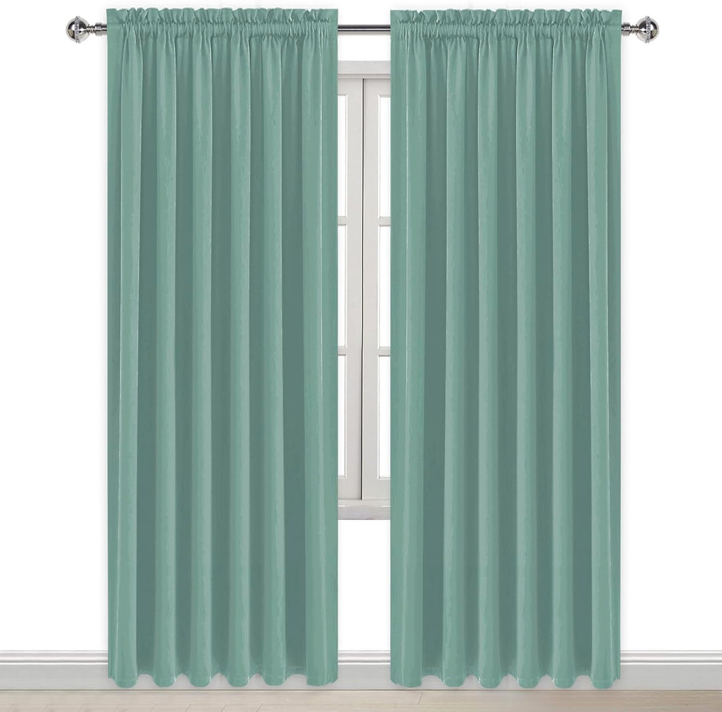 DWCN Blackout Curtains for Living Room Thermal Insulated, Energy Saving & Noise Reducing Bedroom Curtains, Sage Green, W 70x L 84 Inch…