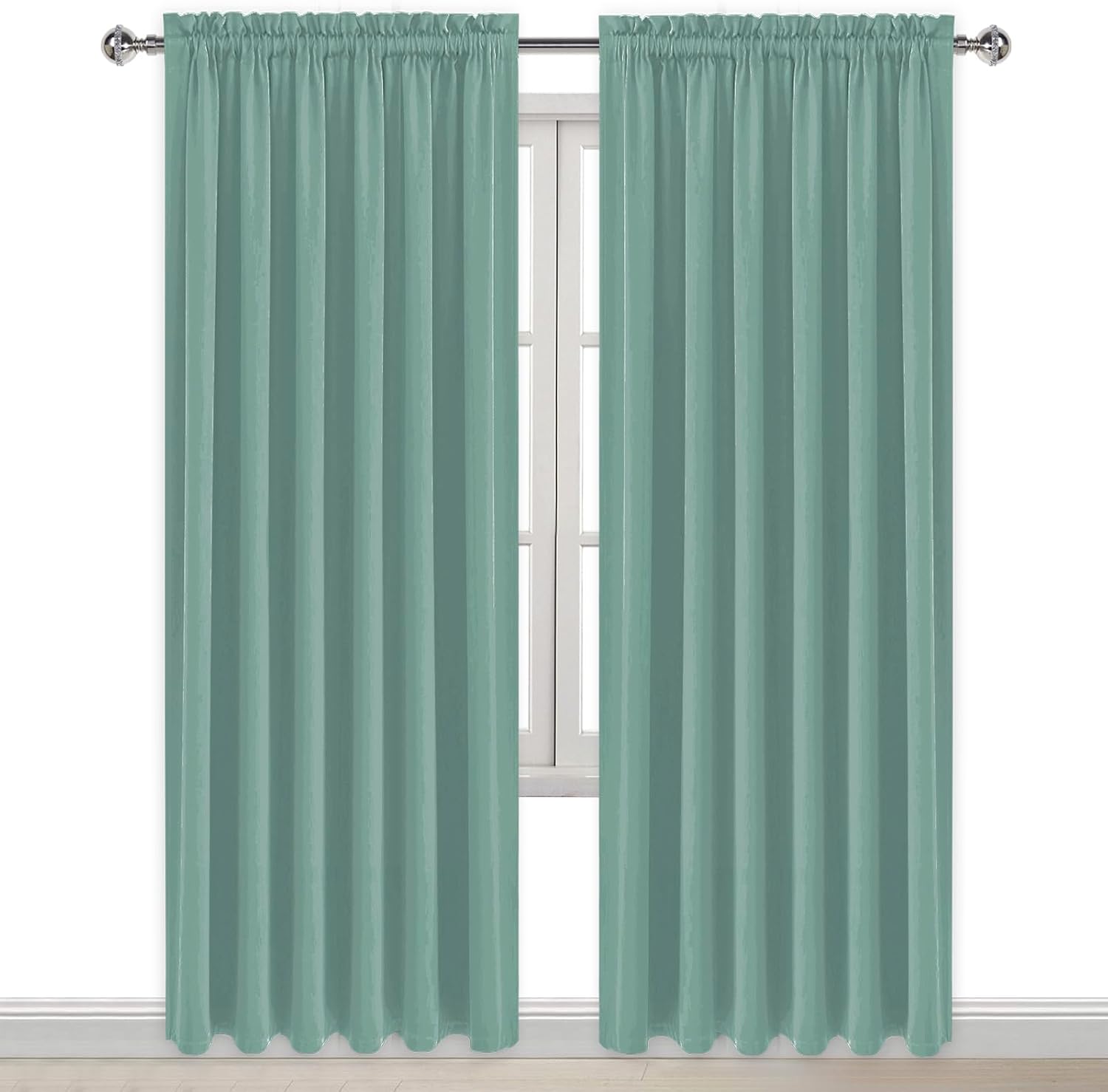 DWCN Blackout Curtains for Living Room Thermal Insulated, Energy Saving & Noise Reducing Bedroom Curtains, Sage Green, W 70x L 84 Inch…